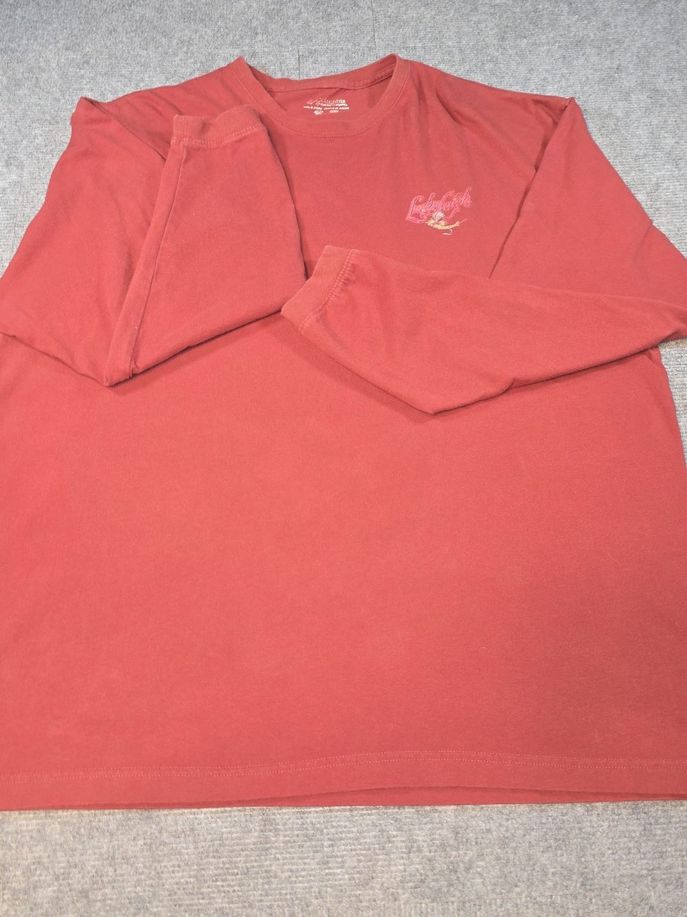 Columbia Sportswear Fishing Lucky Lure Long Sleeve Shirt Men’s XXL Y2K Graphic